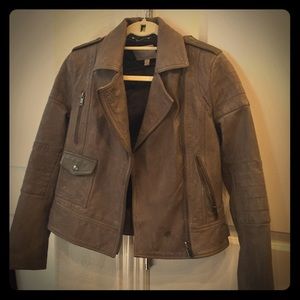 Leather biker jacket